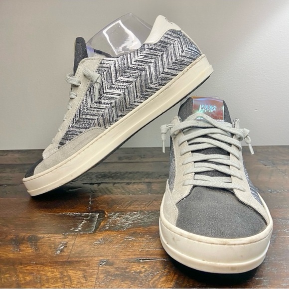 P448 Women’s John Mixed Media Lace-Up Sneakers In Tartan Size EU 39 - Picture 2 of 13